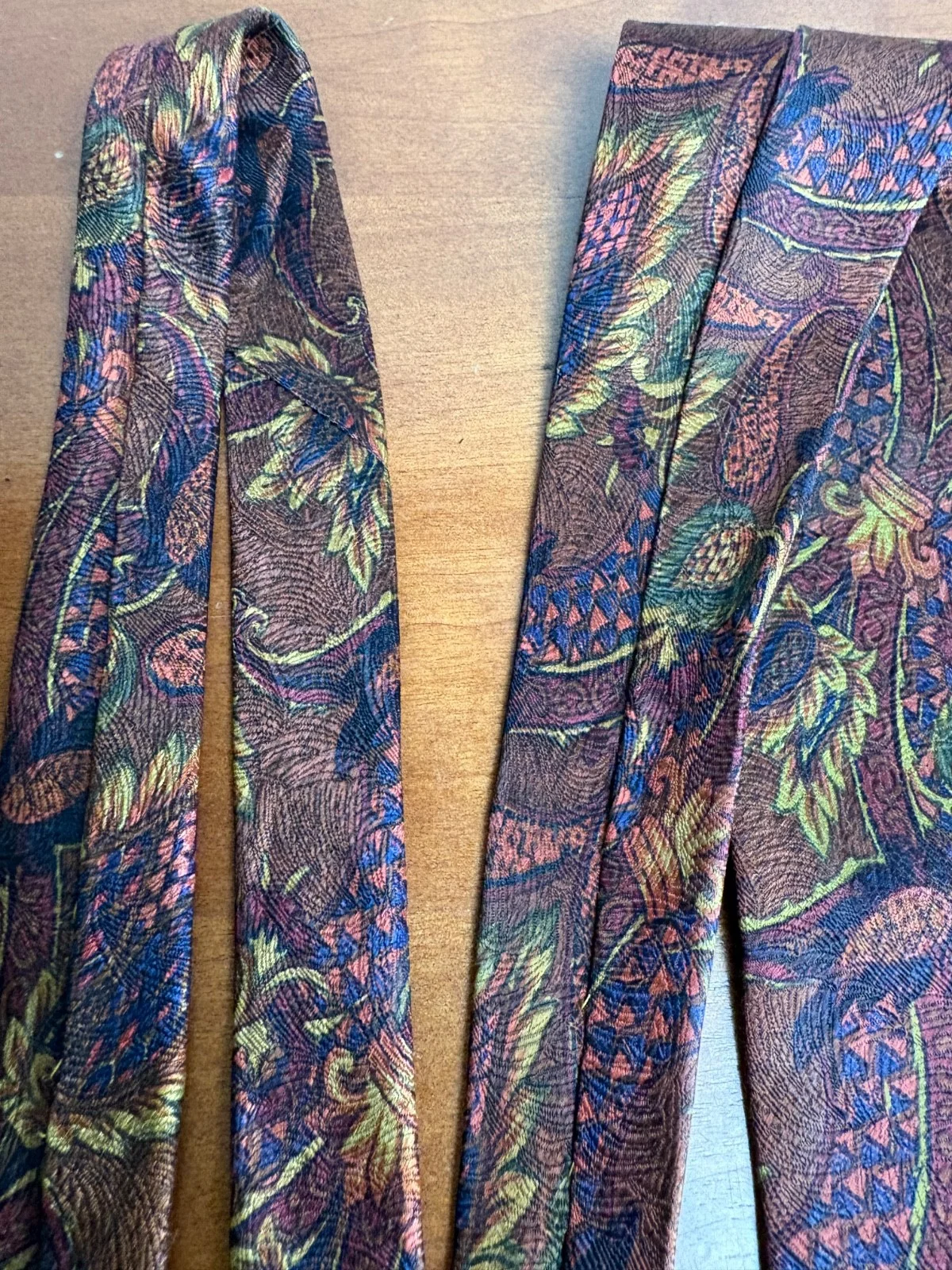 Joseph Abboud Men's Silk Tie Brown Paisley Floral Made in Italy – photo 5