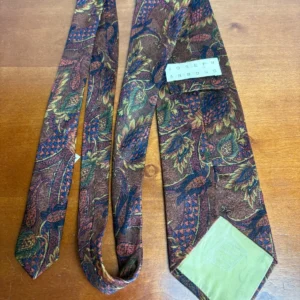 Joseph Abboud Men's Silk Tie Brown Paisley Floral Made in Italy – photo 7