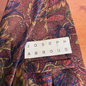 Joseph Abboud Men's Silk Tie Brown Paisley Floral Made in Italy – photo 9