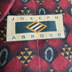 Joseph Abboud Men's Silk Tie Burgundy Geometric Medallion Italian Fabric – photo 7