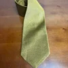 Pierre Balmain Couture Silk Tie Gold Geometric Basketweave Made in USA 4" Wide