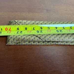 Pierre Balmain Couture Silk Tie Gold Geometric Basketweave Made in USA 4" Wide – photo 12