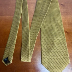 Pierre Balmain Couture Silk Tie Gold Geometric Basketweave Made in USA 4" Wide – photo 6
