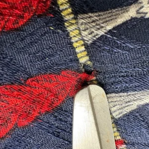 Richel Royal Silk Tie Handmade Spain Navy Blue Red Silver Leaf Pattern – photo 3
