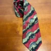Screenplay by Martin Wong Silk Tie Abstract Geometric Red Green Black
