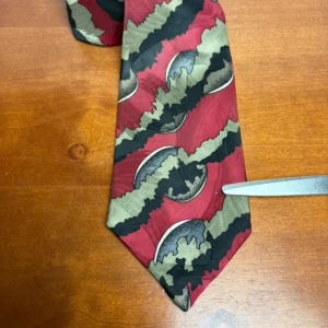 Screenplay by Martin Wong Silk Tie Abstract Geometric Red Green Black – photo 3