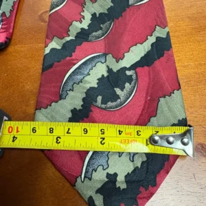Screenplay by Martin Wong Silk Tie Abstract Geometric Red Green Black – photo 4