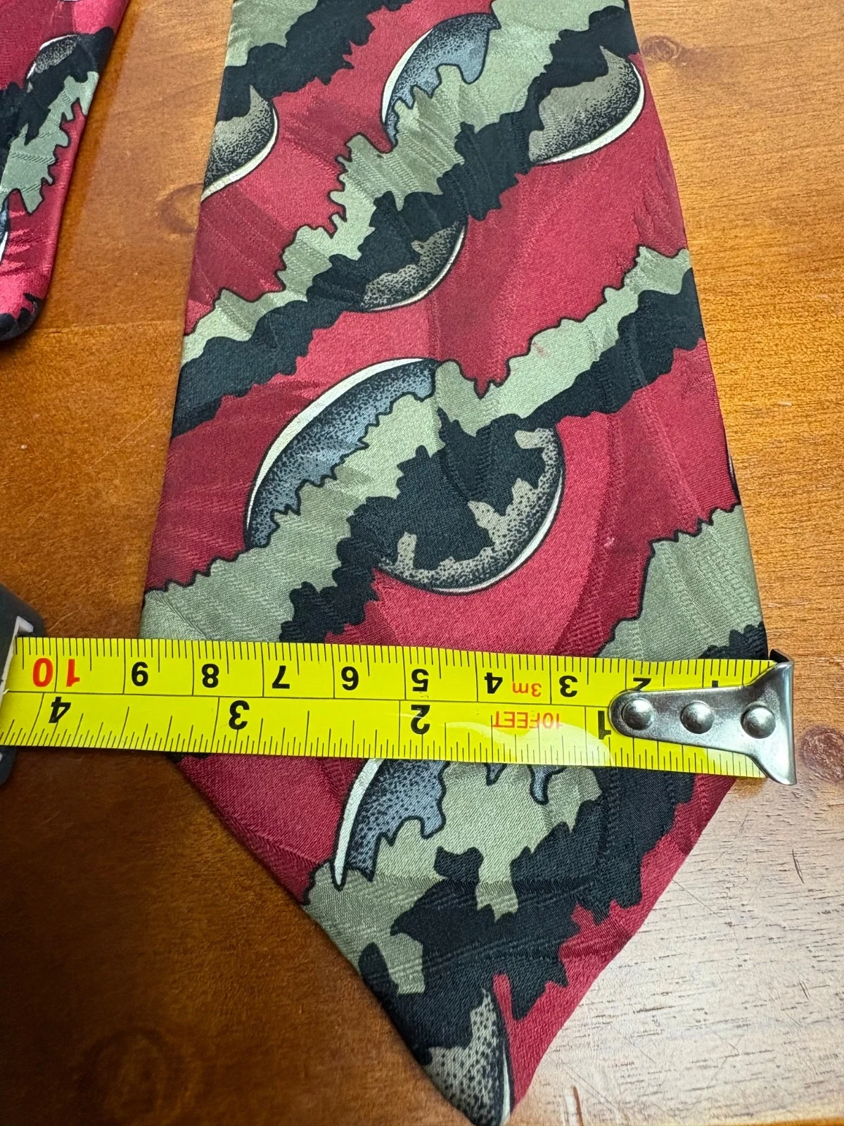 Screenplay by Martin Wong Silk Tie Abstract Geometric Red Green Black – photo 4