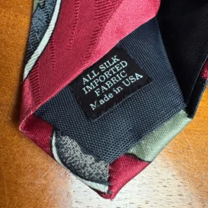 Screenplay by Martin Wong Silk Tie Abstract Geometric Red Green Black – photo 5