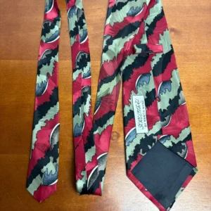 Screenplay by Martin Wong Silk Tie Abstract Geometric Red Green Black – photo 6