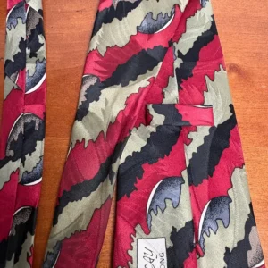 Screenplay by Martin Wong Silk Tie Abstract Geometric Red Green Black – photo 8