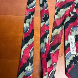 Screenplay by Martin Wong Silk Tie Abstract Geometric Red Green Black – photo 9