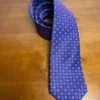 Hickey Freeman Silk Tie Purple Blue Geometric Square Pattern Luxury Men's Tie