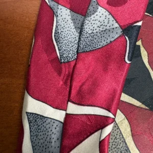 Screenplay by Martin Wong Silk Tie Red Abstract Geometric Vintage Men's Necktie – photo 12