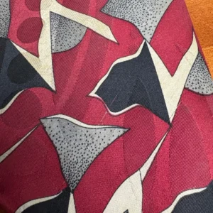Screenplay by Martin Wong Silk Tie Red Abstract Geometric Vintage Men's Necktie – photo 3