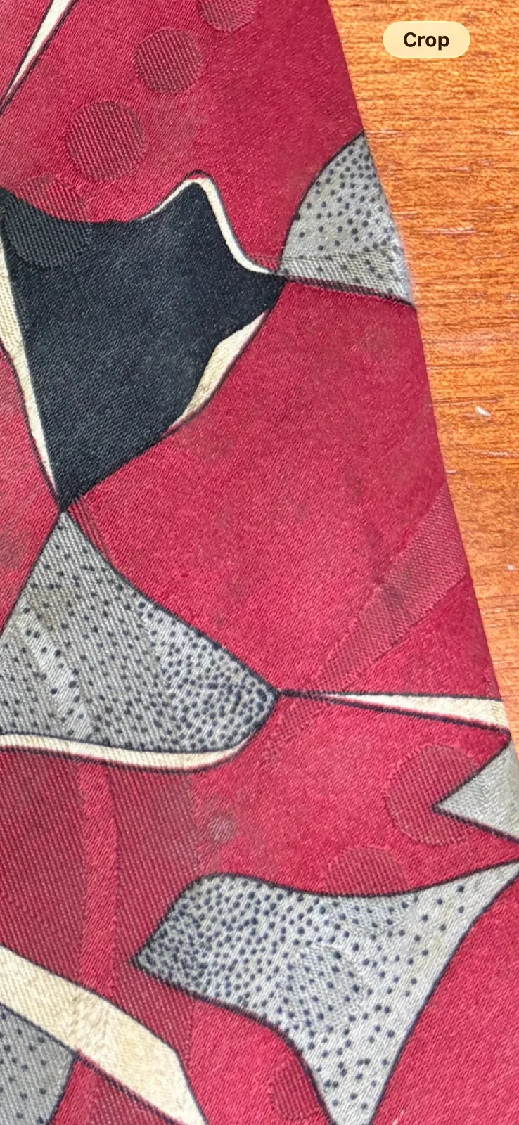 Screenplay by Martin Wong Silk Tie Red Abstract Geometric Vintage Men's Necktie – photo 5