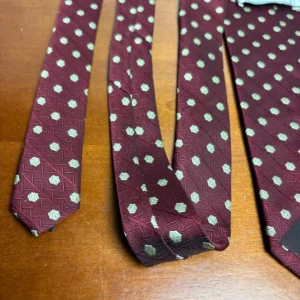 Gianni Versace Silk Tie Burgundy Red Geometric Pattern Made in Italy – photo 17