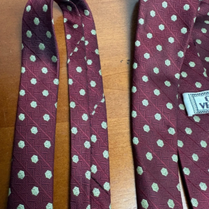 Gianni Versace Silk Tie Burgundy Red Geometric Pattern Made in Italy – photo 18