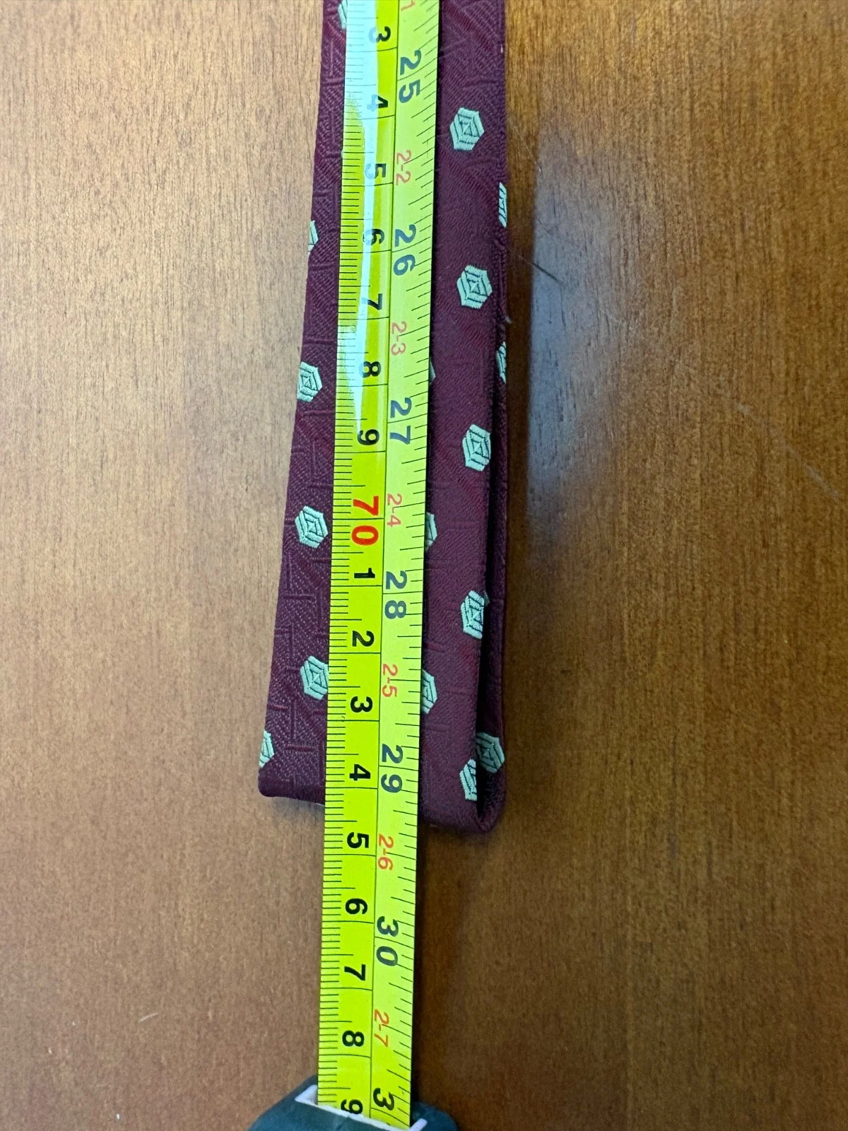 Gianni Versace Silk Tie Burgundy Red Geometric Pattern Made in Italy – photo 20