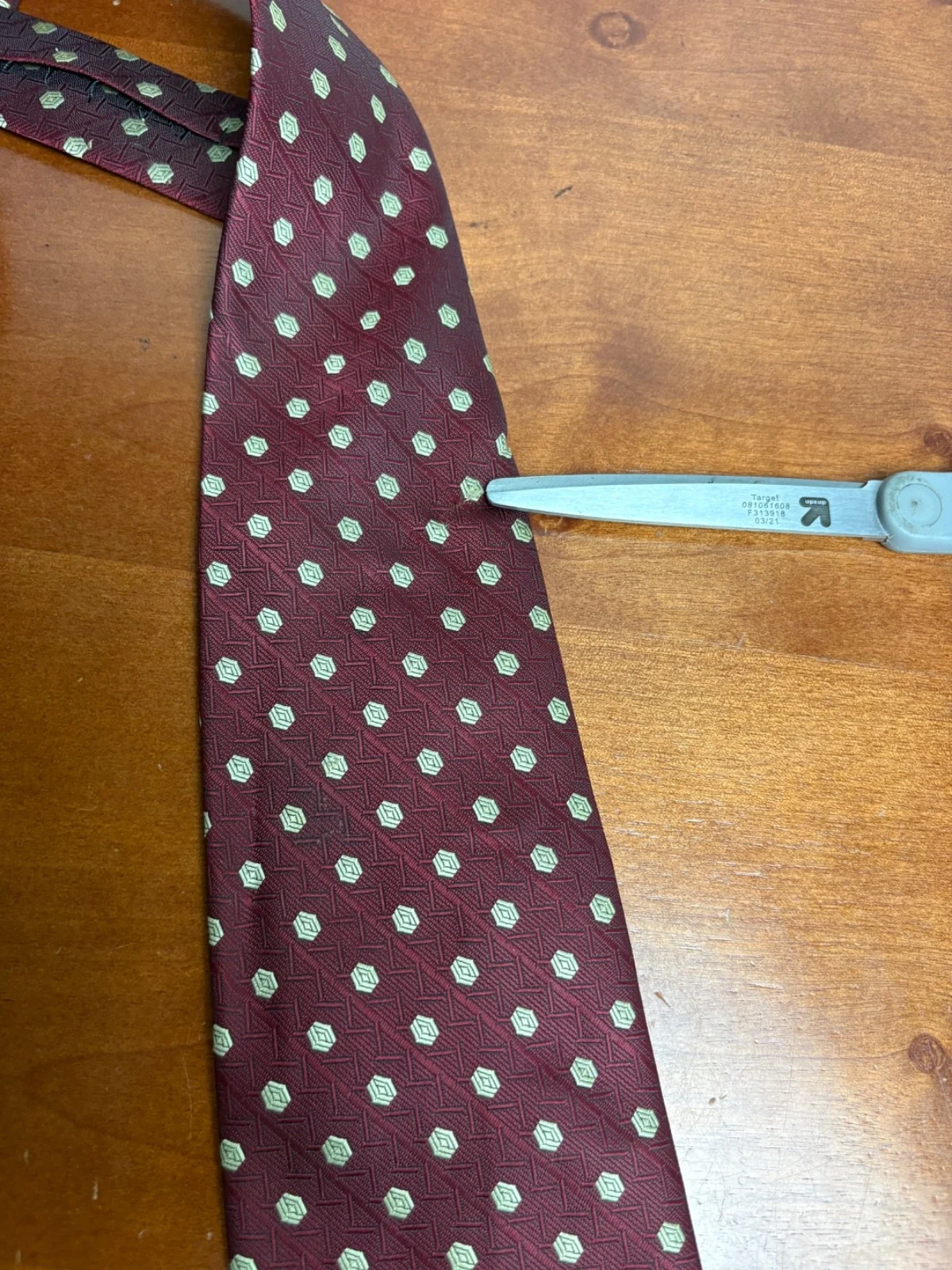 Gianni Versace Silk Tie Burgundy Red Geometric Pattern Made in Italy – photo 5
