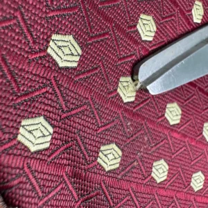 Gianni Versace Silk Tie Burgundy Red Geometric Pattern Made in Italy – photo 6