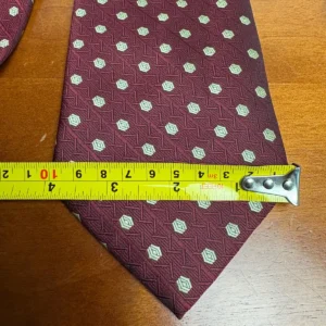 Gianni Versace Silk Tie Burgundy Red Geometric Pattern Made in Italy – photo 8
