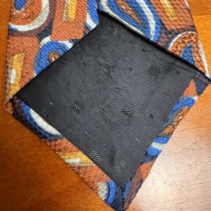 Vintage J. Riggins Hunting Horn Silk Tie Brown Blue Paisley Geometric – photo 10