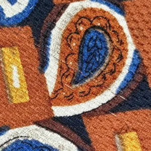 Vintage J. Riggins Hunting Horn Silk Tie Brown Blue Paisley Geometric – photo 14