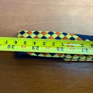 Santostefano Italy Silk Tie Mens Navy Blue Yellow Orange Geometric Check Stripe – photo 17