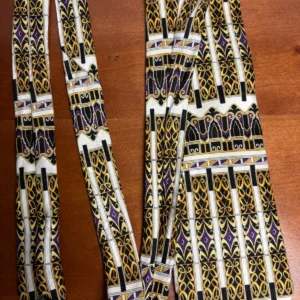Emilio Romano Italy Silk Tie Geometric Art Deco Gold Purple Black White Handmade – photo 6