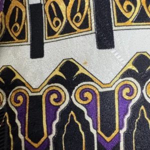 Emilio Romano Italy Silk Tie Geometric Art Deco Gold Purple Black White Handmade – photo 7