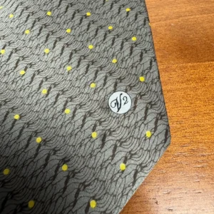 Versace Classic V2 Silk Tie Gray Yellow Polka Dot Medusa Logo Made In Italy – photo 3
