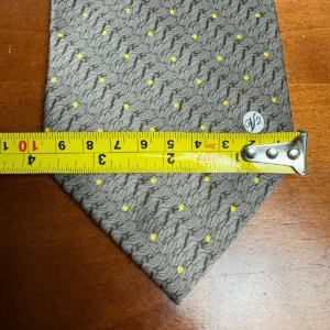 Versace Classic V2 Silk Tie Gray Yellow Polka Dot Medusa Logo Made In Italy – photo 4