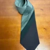 M.R. Murphy Hand Painted Silk Tie Vintage Sage Green Black Abstract Geometric