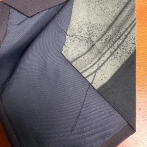 M.R. Murphy Hand Painted Silk Tie Vintage Sage Green Black Abstract Geometric – photo 6