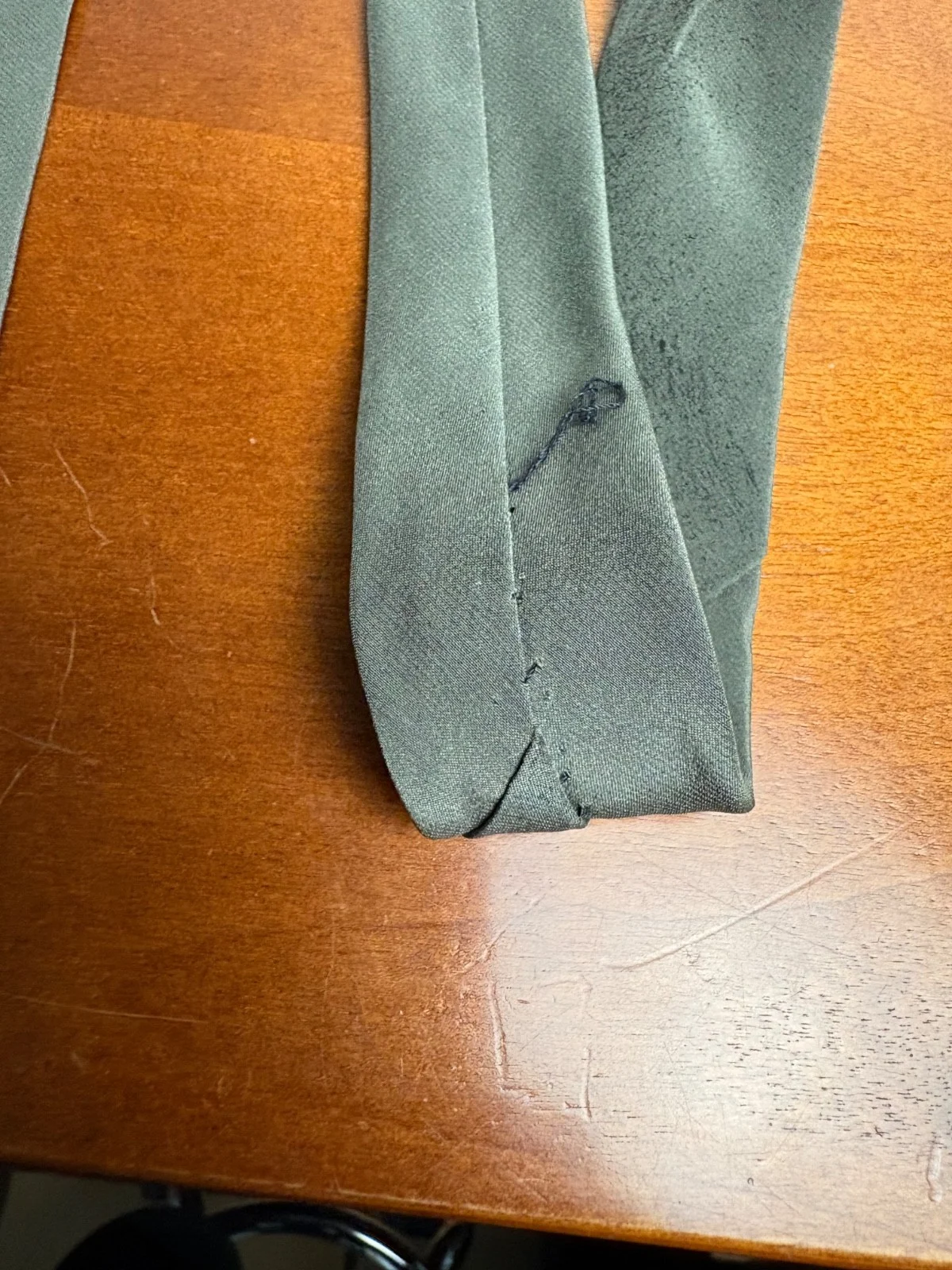 M.R. Murphy Hand Painted Silk Tie Vintage Sage Green Black Abstract Geometric – photo 8