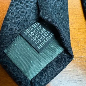 Enrico Venturi Italy Men's Black Textured Geometric Diamond 100% Silk Necktie – photo 4