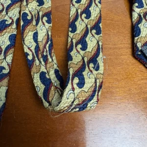 HUGO BOSS Silk Tie Gold Navy Blue Red Abstract Pattern 3.75 – photo 9