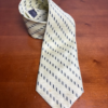 Hugo Boss Tie Men's Pale Yellow Geometric Stripe 100% Silk Made in Italy