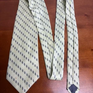 Hugo Boss Tie Men's Pale Yellow Geometric Stripe 100% Silk Made in Italy – photo 7