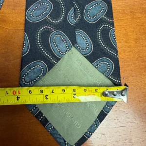 Giorgio Armani Cravatte Silk Tie Blue Green Geometric Medallion Made in Italy – photo 3