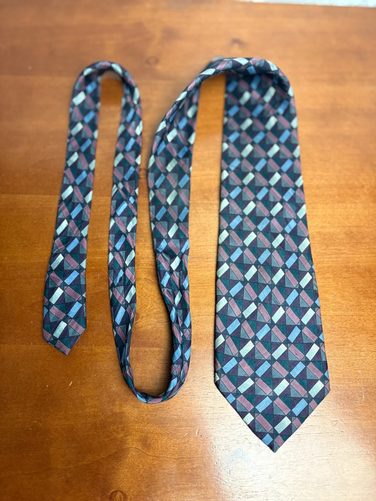 Giorgio Armani Cravatte Tie 100% Silk Geometric Abstract Made in Italy Purple – photo 4