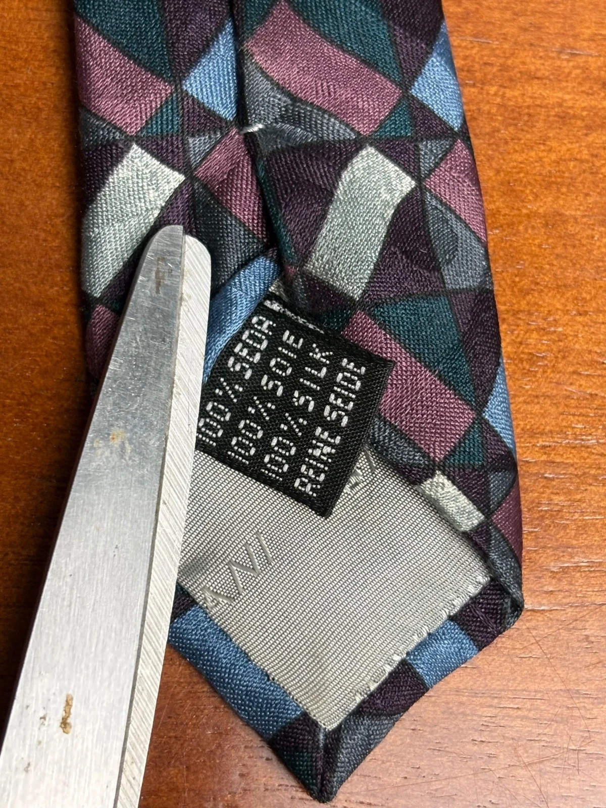Giorgio Armani Cravatte Tie 100% Silk Geometric Abstract Made in Italy Purple – photo 5