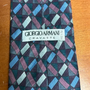 Giorgio Armani Cravatte Tie 100% Silk Geometric Abstract Made in Italy Purple – photo 8