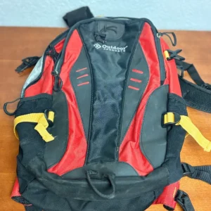 Outdoor Products Hydration Backpack Red Black Hiking Daypack w/ 2L Water Bladder
