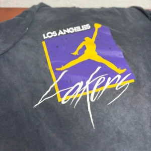 Nike Air Jordan Los Angeles Lakers Long Sleeve Shirt Men's Large Loose Fit Black – photo 2