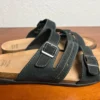 Earth Origins Women's Black Nubuck Triple Strap Buckle Comfort Sandals Size 10W