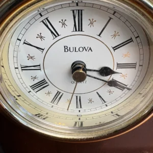 Bulova B2729 Wooden Mantel Clock Quartz Japan Movement Roman Numerals – photo 6