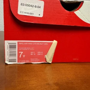 Nike Air Max 270 React GS Thunder Grey Barely Volt CT1630-001 Size 7Y Sneakers – photo 3