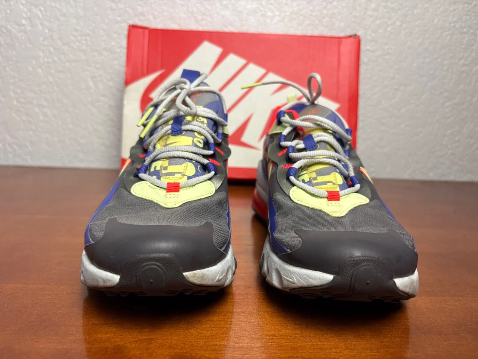 Nike Air Max 270 React GS Thunder Grey Barely Volt CT1630-001 Size 7Y Sneakers – photo 4